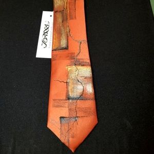 Joanna Lot Bronze Mens/Boys Hand Painted 100% Silk 57" Skinny Tie